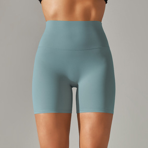 Venta al por mayor de mallas de yoga mujer levantamiento de glúteos de cintura alta deporte Fitness entrenamiento correr pantalones cortos ajustados ropa de Fitness mujeres - Product Image 3