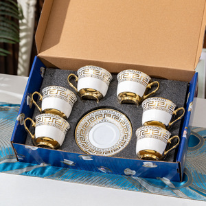 Bone China Ceramic Coffee Mug <b>Sets</b> Polka Pattern Hand Grip Dishwasher & Microwave Safe Home Hotel Office Use Wholesale Export - Product Image 3