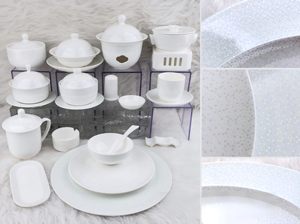 Service de table en porcelaine fine 45% de haute qualité, décor à pois colorés, vaisselle de luxe en céramique avec bordure dorée à la main pour hôtels, restaurants et banquets - Product Image 2