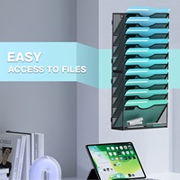Étagère murale en métal multi-niveaux pour le rangement de dossiers et de documents A4