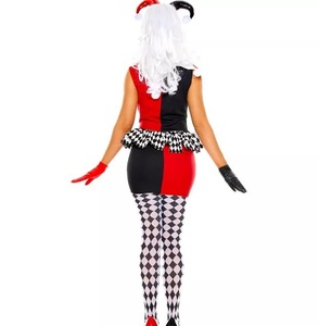 Disfraz <span class=keywords><strong>Sexy</strong></span> <span class=keywords><strong>de</strong></span> Halloween para Mujer, Disfraz <span class=keywords><strong>de</strong></span> Payaso Rojo y Negro para Chica Joven - Product Image 4