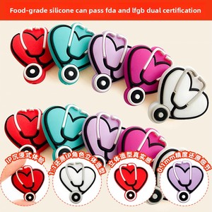 <b>Silicone</b> Solid Color Colored Flat Loose <b>Beads</b> Large Straight Hole Beading DIY Accessories for Phone Keychains Pens Wholesale - Product Image 3