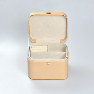 קופסת אחסון תכשיטים צהובה ג'לטינית גדולה עם מגשים בעלי קיבולת גדולה בשכבה כפולה, אלגנטית וניידת - Product Image 3