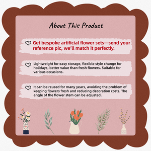 Bouquet de <span class=keywords><strong>Verveine</strong></span> Artificielle Faite à la Main, Fleurs en Plastique pour la Maison, le Bureau, Décoration Intérieure, Ornement Floral pour la Saint-Valentin - Product Image 6