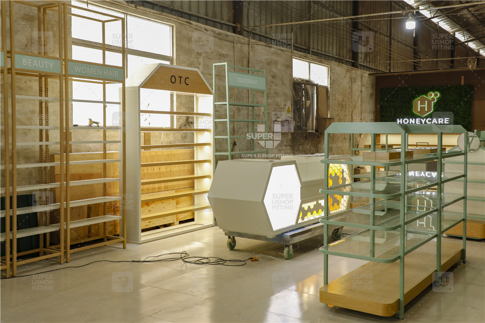 Exhibición de la tienda de cosméticos