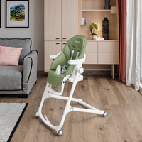 Poussette moderne multifonctionnelle pour chaise haute pour bébé de 6 à 36 mois, cadre stable à double plateau pour le repas des bébés.