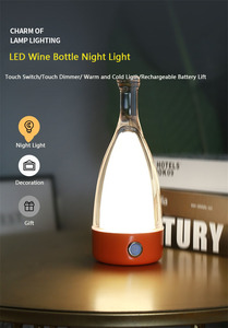Creative Cordless Ricaricabile <span class=keywords><strong>Lampada</strong></span> da Scrivania Notte in Alluminio Corpo Bottiglia di Vino Inspired <span class=keywords><strong>Lampada</strong></span> da Tavolo per la Decorazione del Bar del Ristorante - Product Image 5
