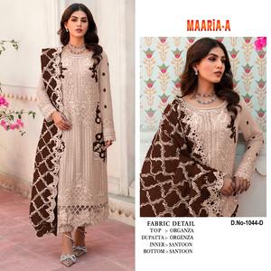 Organza lourd avec séquence de broderie Fonctionne avec le costume Salwar pakistanais Moti Stone à un prix abordable - Product Image 4