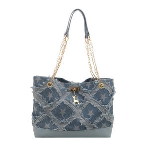 Nouveau sac fourre-tout en toile vieillie printemps-été grande capacité, sac à bandoulière portable pour femme - Product Image 5