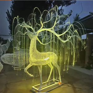 Sculpture de <span class=keywords><strong>girafe</strong></span> en fibre de verre, Sculpture d'animal d'art pour jardin extérieur, Offre Spéciale - Product Image 1