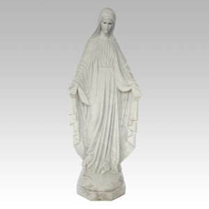 手彫りの等身大屋外の宗教的な白い大理石の聖母マリアの彫刻、芸術的な彫刻 - Product Image 2