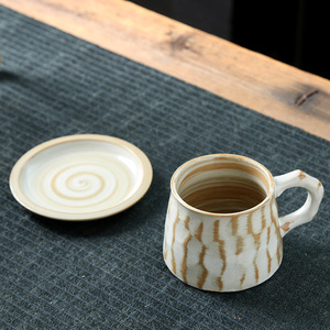 ชุดแก้วกาแฟเซรามิก 320 มล. สไตล์ญี่ปุ่นย้อนยุค สำหรับร้านอาหารระดับไฮเอนด์ แก้วนม แก้วชานม - Product Image 3