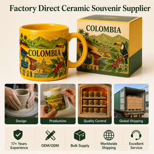 Taza de Café de Cerámica <span class=keywords><strong>con</strong></span> Diseño de Paisaje de la Ciudad de Tucán, <span class=keywords><strong>Colombia</strong></span>, para <span class=keywords><strong>Leche</strong></span> o Agua, Personalizable, OEM, ODM, Venta al Por Mayor - Product Image 6
