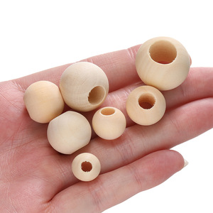 Wooden <b>Beads</b> 10-20mm <b>Large</b> Hole Round Natural Color For Jewelry Making DIY Accessories Wholesale - Product Image 4