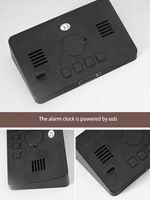 Horloge numérique à LED avec miroir, matériau de qualité supérieure, design délicat, grand écran avec affichage de la température, trois ensembles d'alarmes, affichage de la semaine