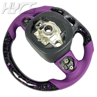 Volant de course personnalisé en fibre de carbone forgée avec LED et revêtement en cuir pour Dodge Challenger Charger Durango Hellcat SRT R/T