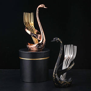 2022 جديد الترويجية الفولاذ المقاوم للصدأ بجعة أنيقة ملعقة وشوكة مجموعة - Product Image 1