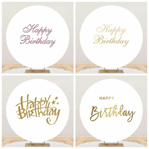 Tissu de dessin animé personnalisé décoration de fête de mariage décor d'<span class=keywords><strong>anniversaire</strong></span> couverture de fond sonique ronde - Product Image 2