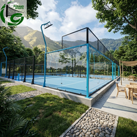 Pista de Pádel Panorámica con Marco Azul, Color Personalizado OEM/ODM, Precio de Fábrica, Cancha de Pádel Premium, Equipamiento para Pista de Pádel