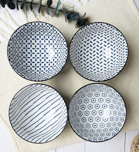 HappyGo Set di Stoviglie in Porcellana con Motivo Blu, <span class=keywords><strong>18</strong></span> <span class=keywords><strong>Pezzi</strong></span>, <span class=keywords><strong>Piatti</strong></span> in Ceramica dal Design Moderno - Product Image 2