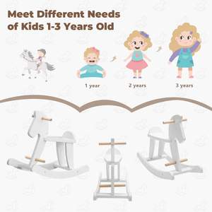 <span class=keywords><strong>Cheval</strong></span> <span class=keywords><strong>à</strong></span> <span class=keywords><strong>bascule</strong></span> en bois pour bébés de <span class=keywords><strong>18</strong></span> <span class=keywords><strong>mois</strong></span> et plus, ensemble marron avec lumières clignotantes - Product Image 6