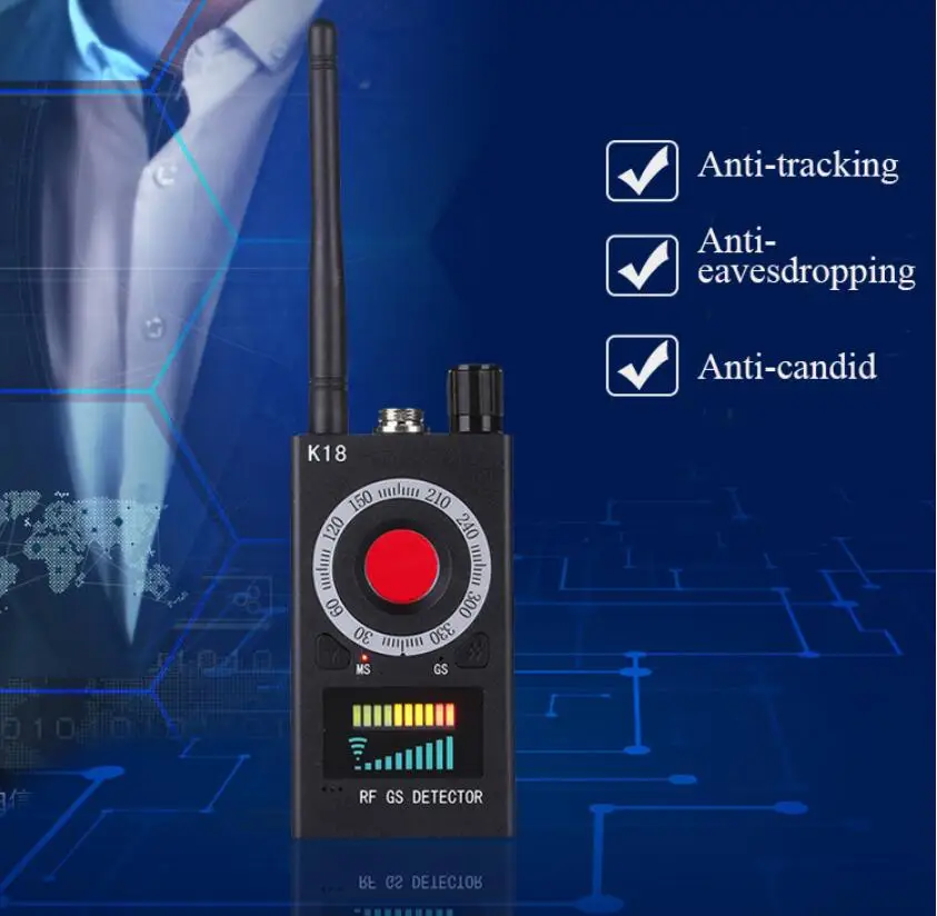 Dropshipping Shenzhen Factory Wholesale Signal Detector Anti-Spy K18 Camera Gsm Audio Bug Finder Gps Lens Rf