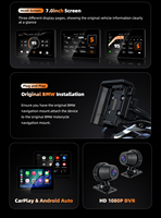 EKIY 7'' pour moto BMW, navigation sans fil CarPlay Android Auto, écran multimédia GPS, commande au volant, caméra DVR, TPMS