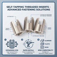 Heavy Duty 302 Slotted Self Tapping Metric Fully Threaded Stainless Steel Thread Inserts and Threaded Sleeves for Casting