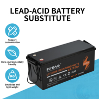 Batterie LiFePO4 rechargeable à décharge profonde 25,6 V 100 Ah, étanche IP67, -20°C~60°C, 4000 cycles, BMS intégré, garantie 3 ans