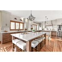 Vermonhouzz Armoire modulaire moderne en bois massif Armoires de cuisine Garde-manger Marbre MDF Mélamine Meubles de cuisine pour la maison