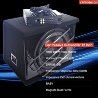 Subwoofer actif pour voiture de 12 pouces, 800 W RMS, 2+2 ohms, enceinte de 12 pouces, crête de 2000 W, basses puissantes avec amplificateur de voiture monobloc
