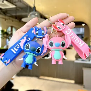 Bán Buôn Dễ Thương 3D Nhựa Phim Hoạt Hình DIS Ney Hình Keychain Keyring Tùy Chỉnh Phim Hoạt Hình Nhân Vật Mềm PVC Cao Su Móc Chìa Khóa Vòng