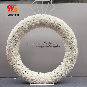 Arco de Flores Redondo Artificial para Bodas, Arco Metálico Decorativo con Flores, Arco Circular Blanco - Product Image 6