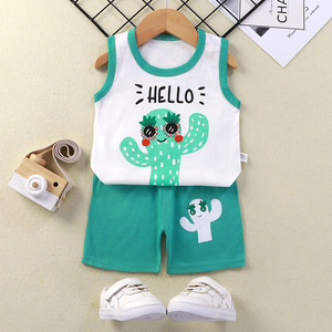 Korean Design Style Cotton Tank Top <b>Vest</b> Set <b>for</b> Baby Hot Summer Casual Crop No Sleeves with Thin Cartoon Printed <b>for</b> <b>Newborns</b> - Product Image 1