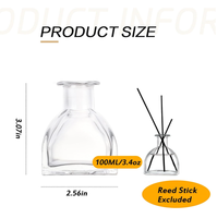 Bouteille diffuseur vide en verre transparent 50ml 100ml/3.4oz, rechargeable, pour diffuseur d'arômes, pot, vase, contenant de parfum