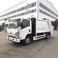 Camion compacteur d'occasion Isuzu, camion à ordures, camion de collecte des déchets, chargement arrière, diesel, transmission 4x2, Euro 3/4/5/6