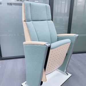 كراسي قاعة محاضرات حديثة قابلة للطي من سبائك الألومنيوم بمساند ذراع ثابتة - سطح قماشي متين صديق للبيئة مريح ومصمم هندسيًا للمدارس - Product Image 6