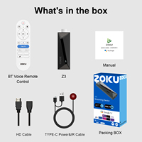 Zoku Z3 TV Stick Allwinner H313 2GB RAM 16GB ROM Android14 WiFi6 TV Dongle 4K Decoding Stick Terbaik dengan Remote Suara Garansi 1 Tahun