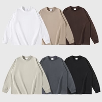 Sudadera de algodón de Color personalizado sin capucha suelta para hombre bien recibida Simple Casual primavera otoño lavado Mans Sports Pullover