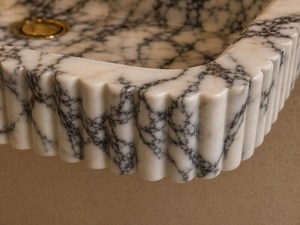 Vasque de salle de bain contemporaine en marbre design, lavabo de luxe pour la maison moderne et l'hôtel - Product Image 3