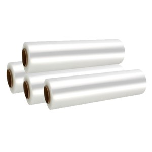 Película elástica de polietileno de 50 cm de ancho y 420 m de largo, de calidad alimentaria, transparente y elástica para embalaje industrial y sellado de comida para llevar. - Product Image 1