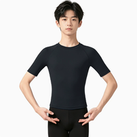 Haut de danse à manches courtes pour hommes, idéal pour la danse moderne, la gymnastique et l'entraînement – Sous-vêtement de danse et de gymnastique pour hommes