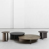 Table basse en acier de style italien minimaliste, durable et compacte, pour salon, style Wabi-sabi moderne, aucun assemblage requis
