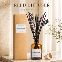 Diffuseur de parfum botanique à étiquette privée avec boîte cadeau texturée pour la décoration intérieure et la vente au détail