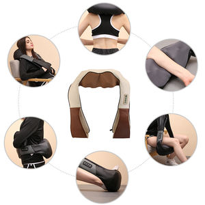 Última Moda Amasar Wrap Shiatsu Cuello Hombro Tapping Masaje Chal Premium Cómodo Calentado Vibración Sincronización Masajeador - Product Image 2