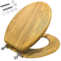 Siège de toilette en bois moulé de style ancien, placage en bois massif, charnière métallique durable, antidérapant, antibactérien, pour salle de bain, fabriqué en Chine