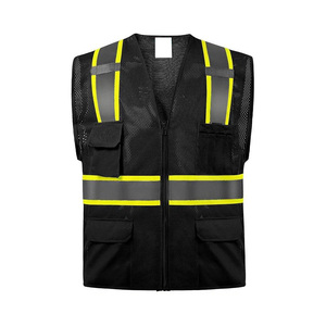 Gilet de sécurité de chantier CITICITY ANSI Classe 2, imperméable, haute visibilité, multipoches, personnalisé, jaune, maille réfléchissante - Product Image 3