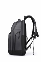 Tas Ransel Komputer Pria Outdoor Bahan Polyester Anti Air dengan Ritsleting untuk Kantor Bisnis Gaya Korea
