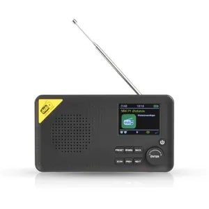 휴대용 라디오 2000mAh AUX DAB/DAB + 라디오 FM 수신기 무선 BT 디지털 라디오