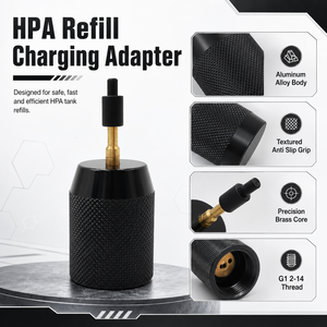 Adaptador de Carga y Recarga Zimakyfa HPA para Cilindro G1/2-14, Cartucho Desechable CQJT-G1/2, Aleación de Aluminio, Negro, 3000 - Product Image 3